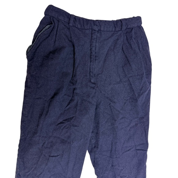 JH Collectibles Women's Navy 100% Pure Wool Vintage Pleated Pants Size 14 - BH - Picture 2 of 9